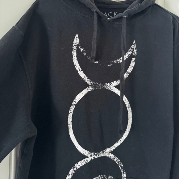 Black Craft Cult Blackcraft Black Hoodie with Moon Phases Design - Picture 3 of 3